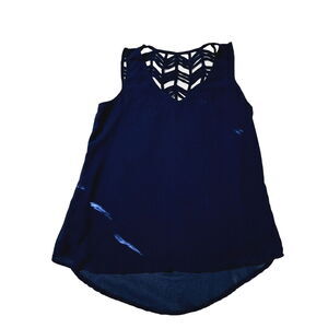 Naked Zebra Womens Tank Top Blue Size Small 100% Polyester Sleeveless Pullover